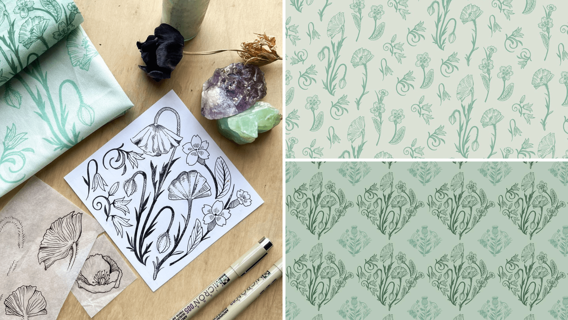 Botanical Ink Renderings: A Journey into Pattern Design with Cynthia ...